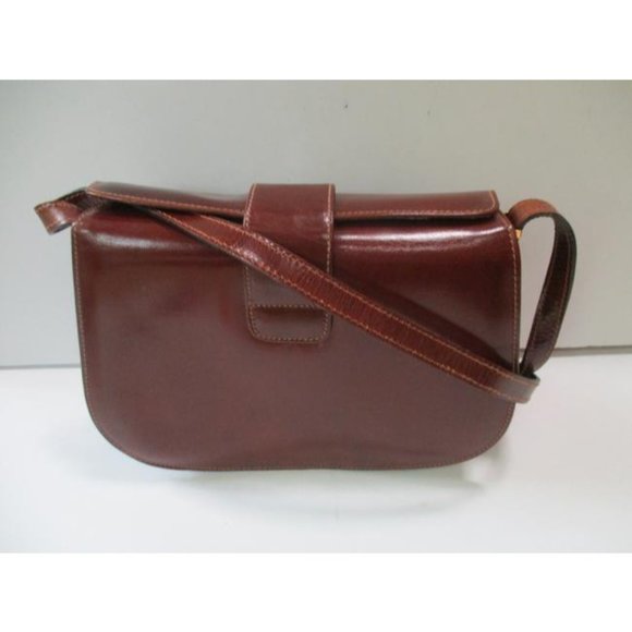 *Harve Benard Vintage Cognac Patent Hard Shell Bag - Picture 3 of 6